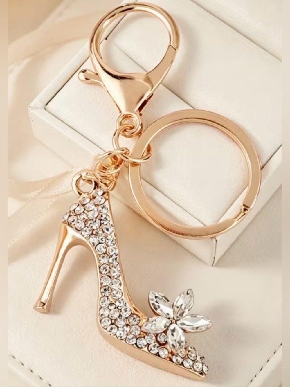 NEW Gold & Rhinestone Bag/Purse/Phone Charm